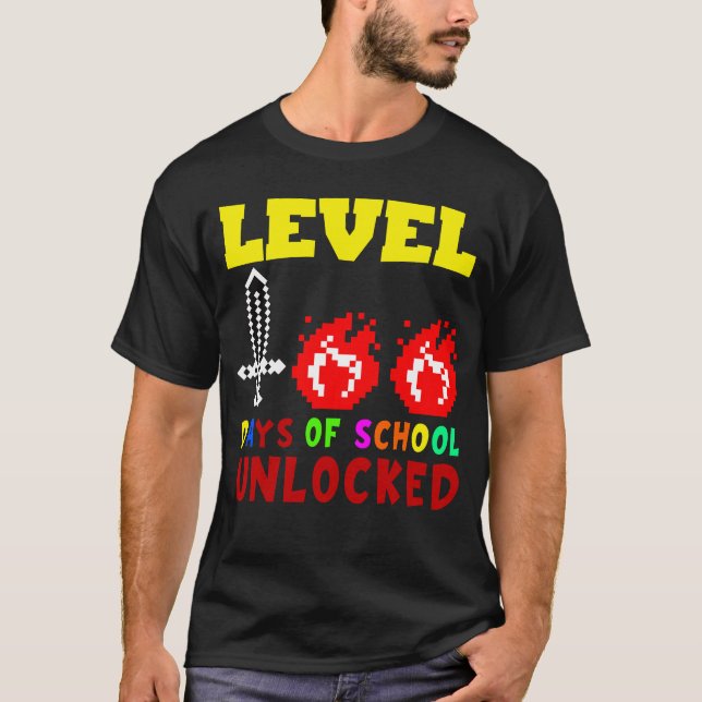 Bilduppspelningsspel för olåsta spelare på 100 dag t shirt (Framsida)