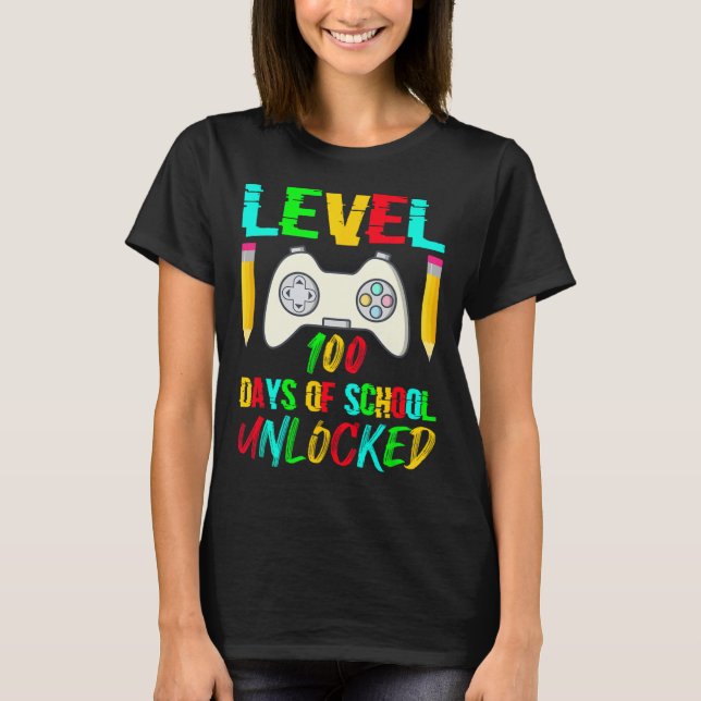Bilduppspelningsspel för olåsta spelare på 100 dag t shirt (Framsida)