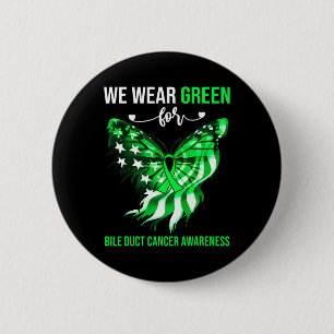 Bile Duct Cancer Awareness 4:e juli Grönt Butterfl Knapp