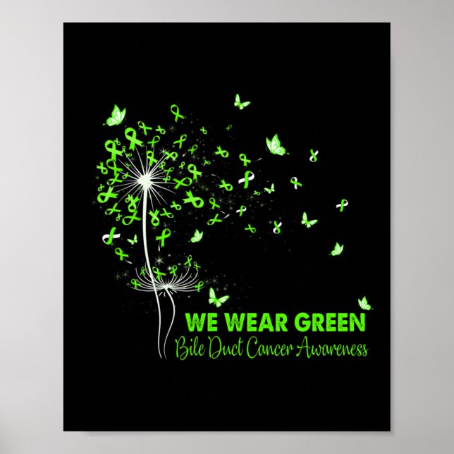 Bile Duct Cancer Awareness Faith Hope Kärlek Dande Poster (Framsidan)