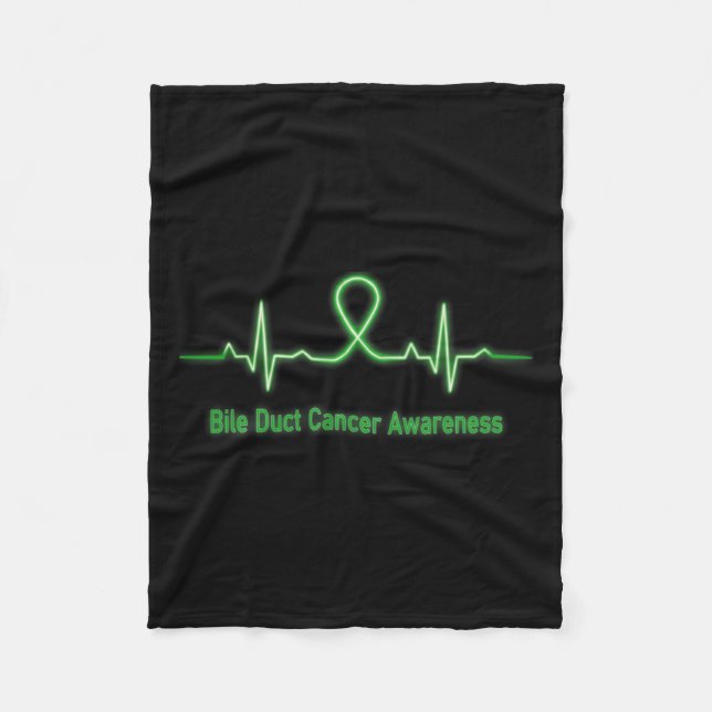 Bile Duct Cancer Awareness Heartslag Fight Faith H Fleecefilt (Framsidan)