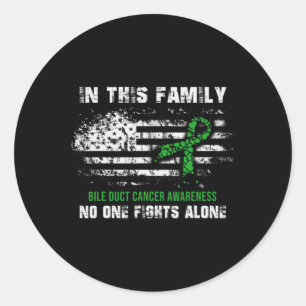 Bile Duct Cancer Awareness Warrior American Flagga Runt Klistermärke