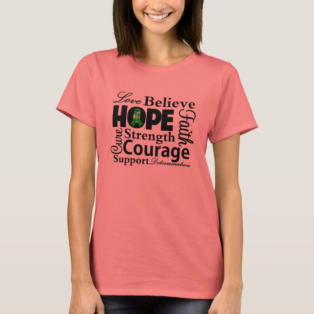 Bile Duct Cancer Collage of Hope T Shirt (Framsida)