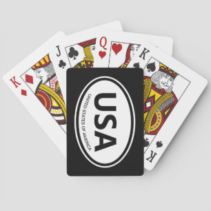 Bilemblem för Oval land eller statsförkortning Casinokort