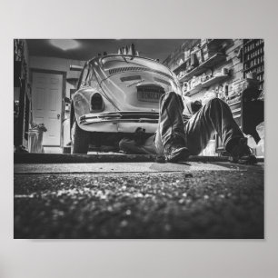 Bilen reparerar mekanikeraffischen poster