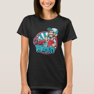 Bilen tvätta medarbetarbil tvättar att arbetsdesig t shirt