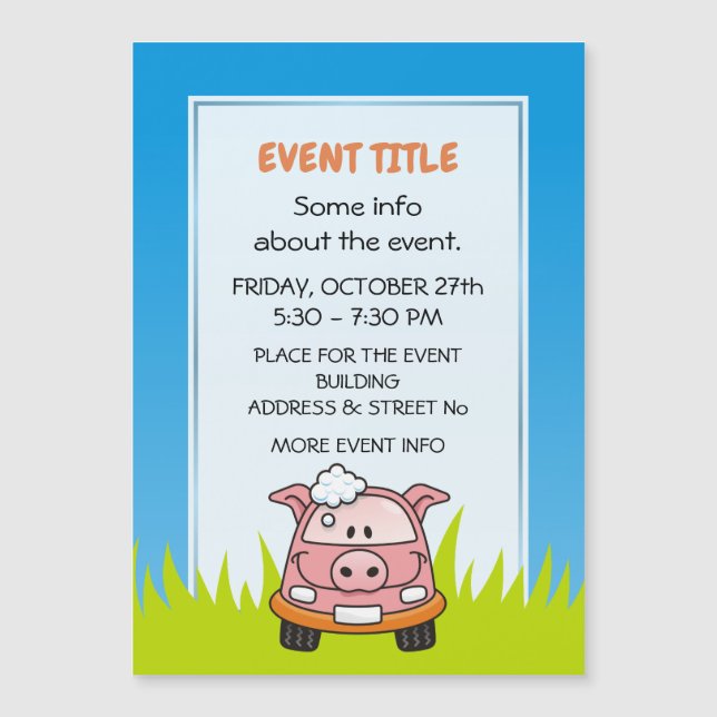 Bilen Tvättar Gris (Framsida)