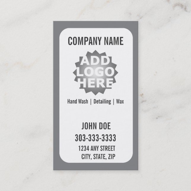 Bilen tvättar lojalitetvisitkorten lojalitetskort (Framsida)