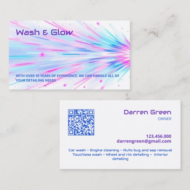 Bilen Tvättar QR Visitkort (Fram/baksida)
