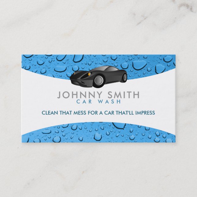 Bilen tvättar slogan visitkort (Framsida)