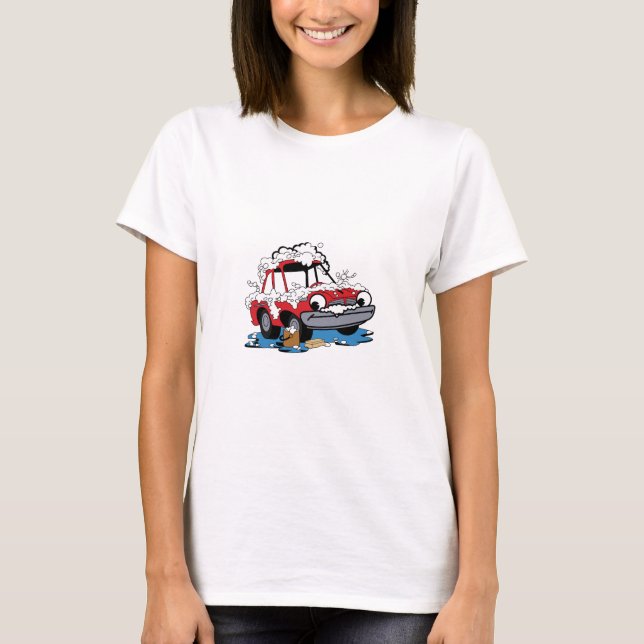 Bilen tvättar tee shirt (Framsida)