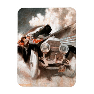 Bilen vs tåg av William Harnden vårdar Magnet