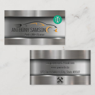 Bilens Logotyp Wrench-Logotyp Metall Visitkort