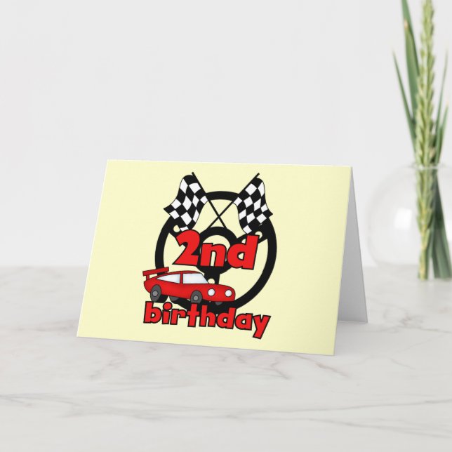 Bilens Tävla 2:a födelsedag Tshirts och gåvor Kort (Framsida)