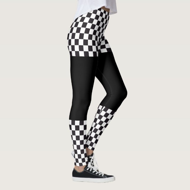 Bilens Tävla / Chess Mönster + din backgr. & idéer Leggings (Höger)