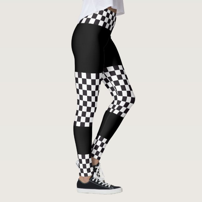 Bilens Tävla / Chess Mönster + din backgr. & idéer Leggings (Höger)