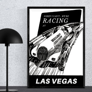 Bilens tävla i Vintagen Las Vegas Nevada Motorspor Poster