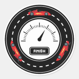 Bilens Tävla Track Birthday Runt Klistermärke