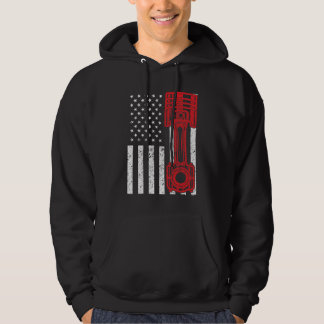 Bilentusiast American Flagga Piston Muscle Car Hoodie