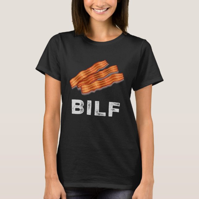 Bilf Bacon Gris Strips Food Superskoj T Shirt (Framsida)