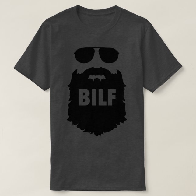 BILF Beard-ID som F Funny Beard Design T Shirt (Design framsida)
