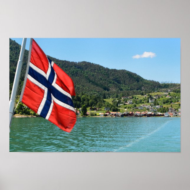 Bilfärja i Norge poster utskrift (Framsidan)