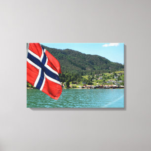 Bilfärja i norgekanvastryck canvastryck