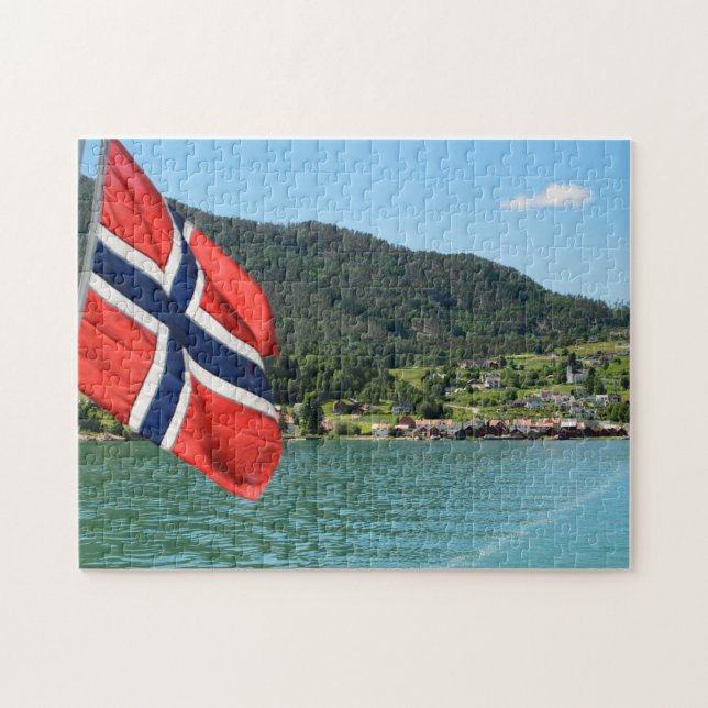 Bilfärja i norgepussel pussel (Horisontell)