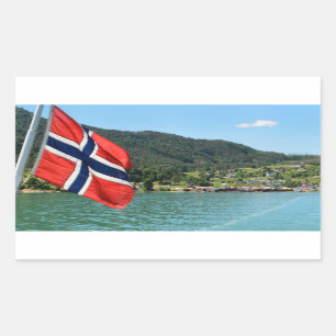 Bilfärja i rektangulärt dekal för Norge Klistermärke