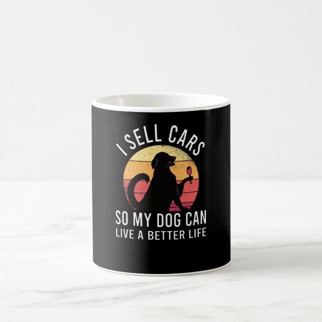 Bilförsäljare Gift för Auto Seller med Hund Kaffemugg (Center)