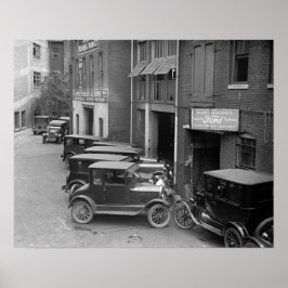 Bilförsäljning och service, 1926. Gammalt foto Poster