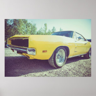 Bilfoto på Vintagens muskelbil poster