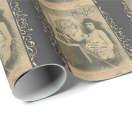 Bilfotografi av kvinnans konst i art nouveau Alpho Presentpapper