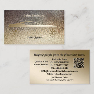 Bilhandlare Classy Gold & Black QR-kod Visitkort