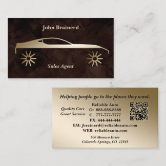 Bilhandlare Velvet Chocolate & Gold QR-kod Visitkort