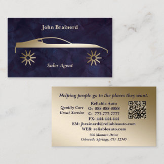 Bilhandlare Velvet Royal Plum & Gold QR-kod Visitkort