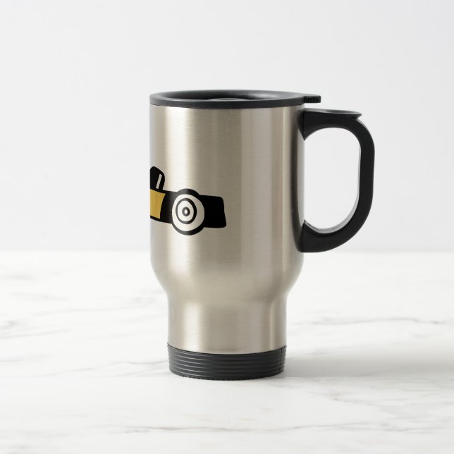 Bilillustration av tävla tryckt på t-shirts resemugg (Höger)