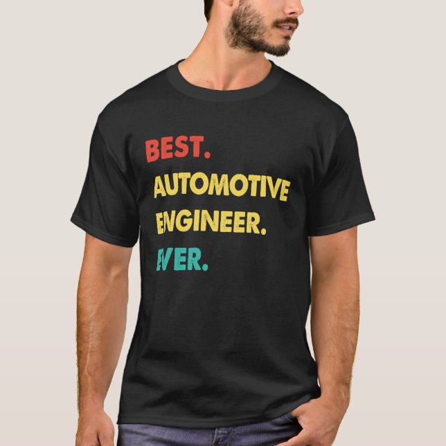Bilingenjör Retro Bästa Bilingenjör T Shirt (Framsida)