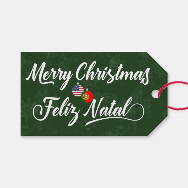 Bilingual American Helgdag Gift Märkres Presentetikett (Framsidan (Horisontell))