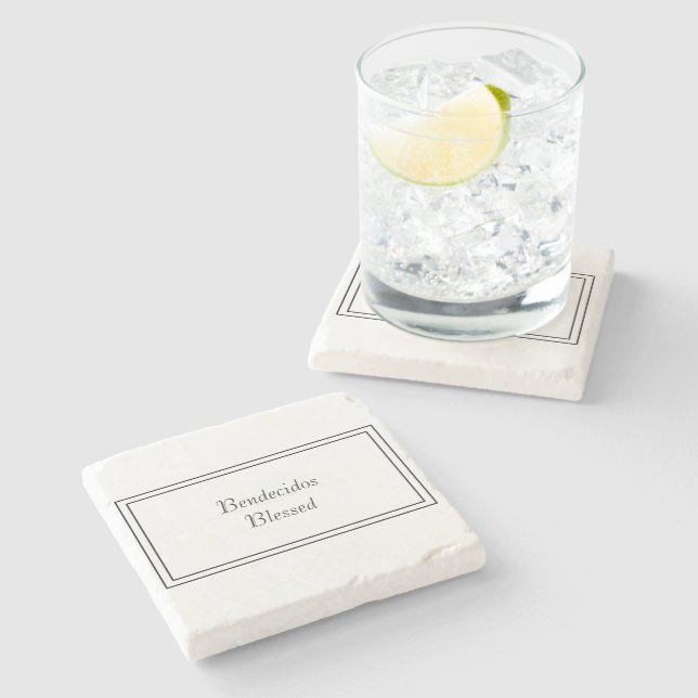 Bilingual Black & White Spain Bendecido välsignad Stenunderlägg (Sidan)