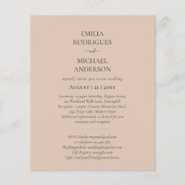 BILINGUAL Budget Boda för spanska Bröllopsinbjudni Flygblad