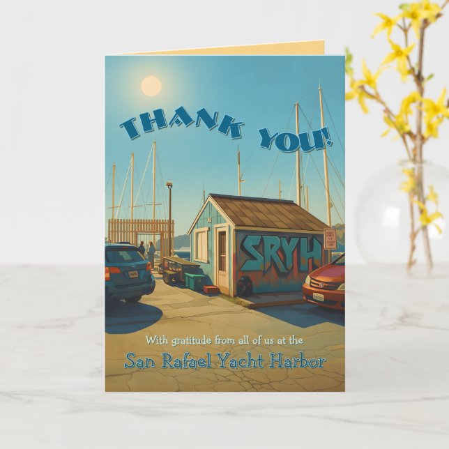 Bilingual English/Spansk Folded Tack! Hälsning Kort (Gul blomma)