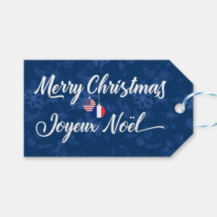 Bilingual Fransk American Helgdag Gift-Märkre Presentetikett