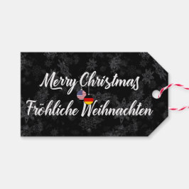 Bilingual German American Helgdag Gift Märkres Presentetikett