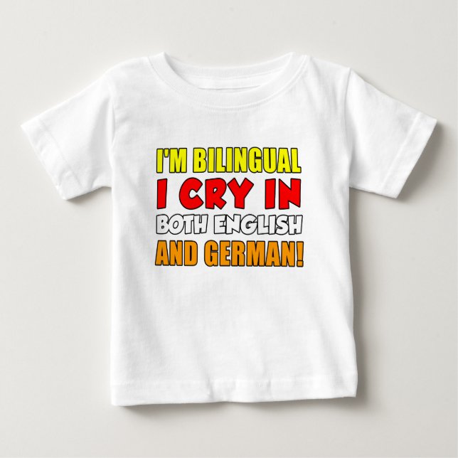 Bilingual Gråt på tyska T-shirt (Framsida)