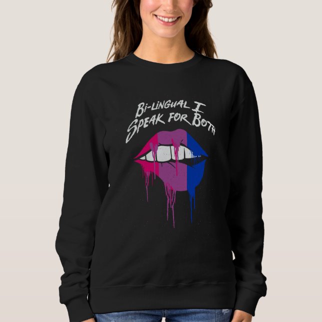 Bilingual I Speak for Both Bisexual Pride Month Bi T Shirt (Framsida)