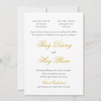 Bilingual-inbjudan i skript på vietnamesiska inbjudningar