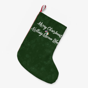 Bilingual Irish American Helgdag Stocking Liten Julstrumpa