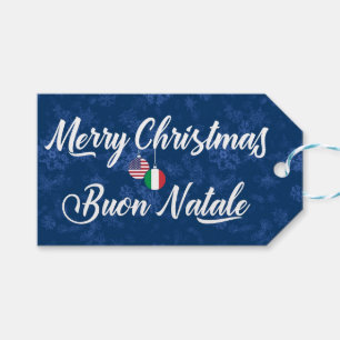 Bilingual Italiana American Helgdag Gift Märkres Presentetikett