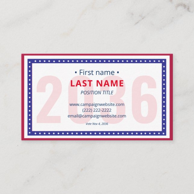 Bilingual Kampanj Contact Info Voter Outcome Visitkort (Framsida)